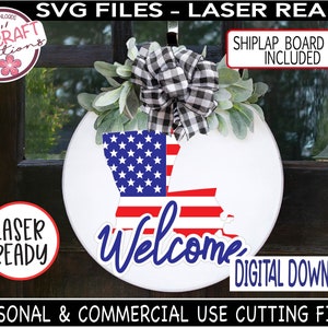 LOUISIANA Welcome Sign svg, Laser Ready Svg, Patriotic Welcome Louisiana sign SVG, Louisiana svg File, State of Louisiana svg, USA Flag svg