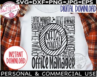 Office Manager SVG, shirt kantoorpersoneel, Front Office School SVG, Office Squad SVG, schoolpersoneel SVG, typografie SVG, Office Crew SVG