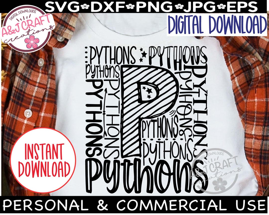 Pythons SVG, Pythons Typography, Pythons Football Svg, Pythons School ...