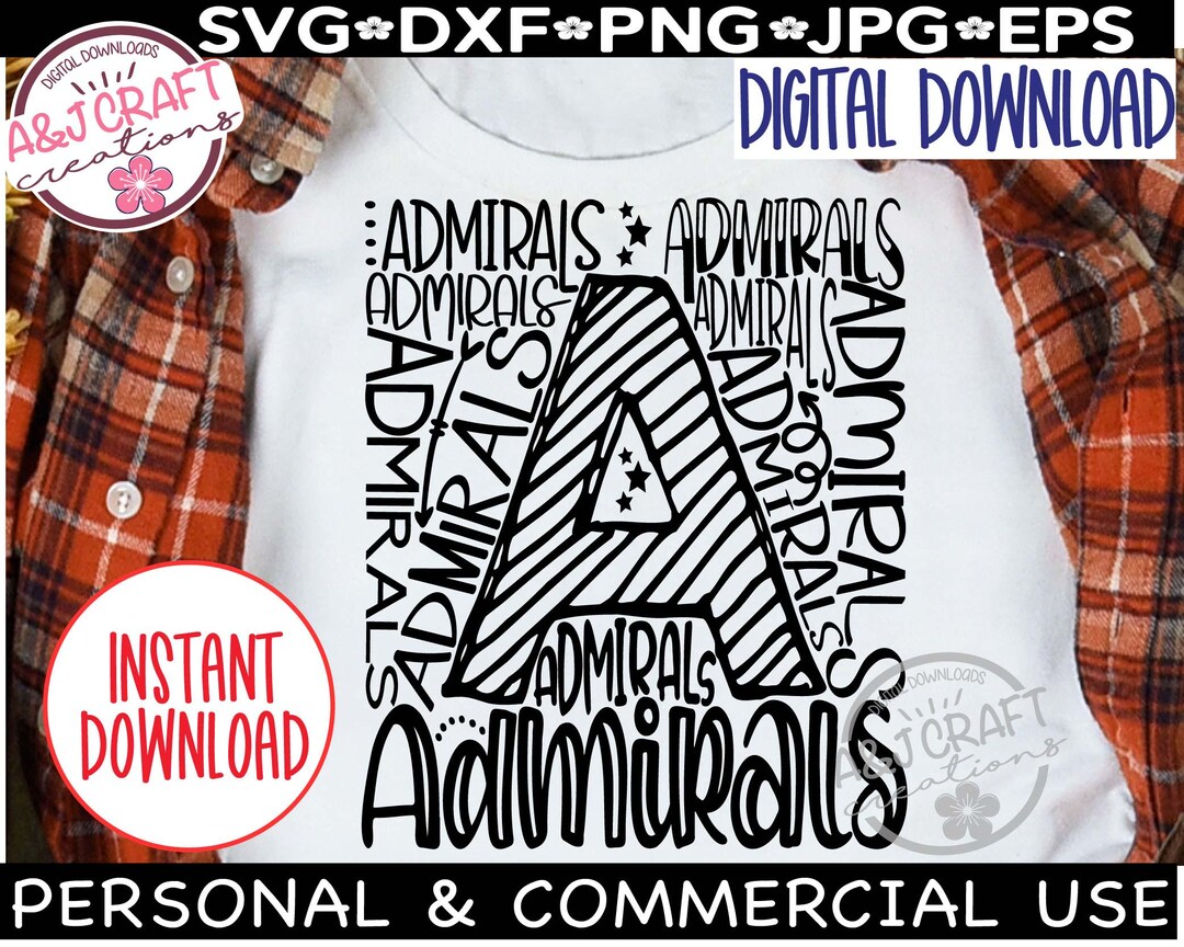 Admirals Typography SVG, Admirals School Mascot Png, Teacher Shirt ...