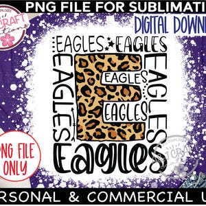 EAGLES Leopard Print PNG, Eagles Sublimation Design, Eagles Football png, tipografia png, Eagles Volleyball, Eagles Cheer png, Eagles Mascot imagem 4