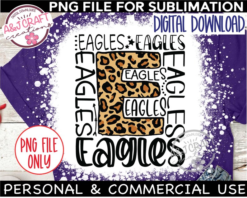EAGLES Leopard Print PNG, Eagles Sublimation Design, Eagles Football png, tipografia png, Eagles Volleyball, Eagles Cheer png, Eagles Mascot imagem 4