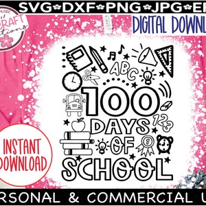 100 Days of School svg, Teacher 100 day svg, 100 Days Brighter svg, 100th Day of School svg, One hundred days, 100 school days svg