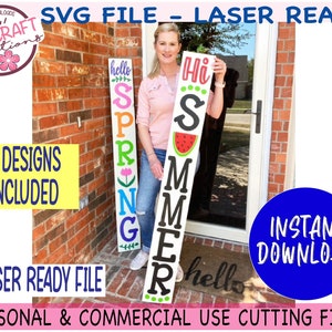 Spring and Summer Porch Signs SVG, Digital Download, Double Sided Porch ...