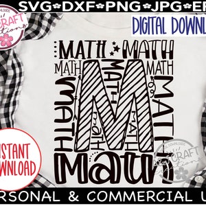 MATH SVG, Math Typography Svg, Math Teacher Svg, Math Sublimation, Math ...