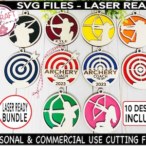 Bogenschießen Trainer Ornament BUNDLE SVG, Bogenschießen Ziel svg, Bogenschütze svg, Jäger svg, Pfeil und Bogen svg, Laser Ornament svg, Glowforge bereit