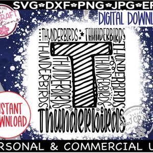 Thunderbirds SVG, Thunderbirds Typography svg, Thunderbirds Football svg, Team Pride, Mascot svg, Thunderbirds Pride svg, Go Thunderbirds
