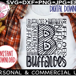 Buffaloes SVG, Buffaloes Baseball svg, typography svg, Buffaloes Football svg, Buffaloes Team Mascot, School Mascot shirt svg, School Spirit