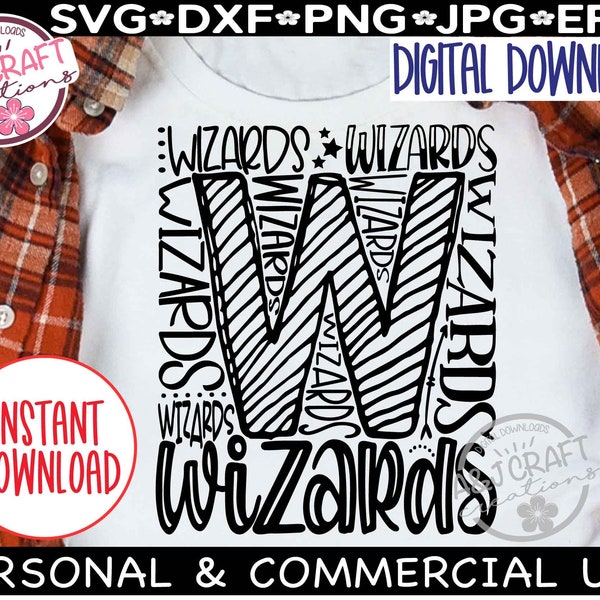 Wizards SVG, Wizards Typography, Wizards Football svg, Wizards Football Mom, Wizards Sublimation, Wizards Football png, School Mascot svg