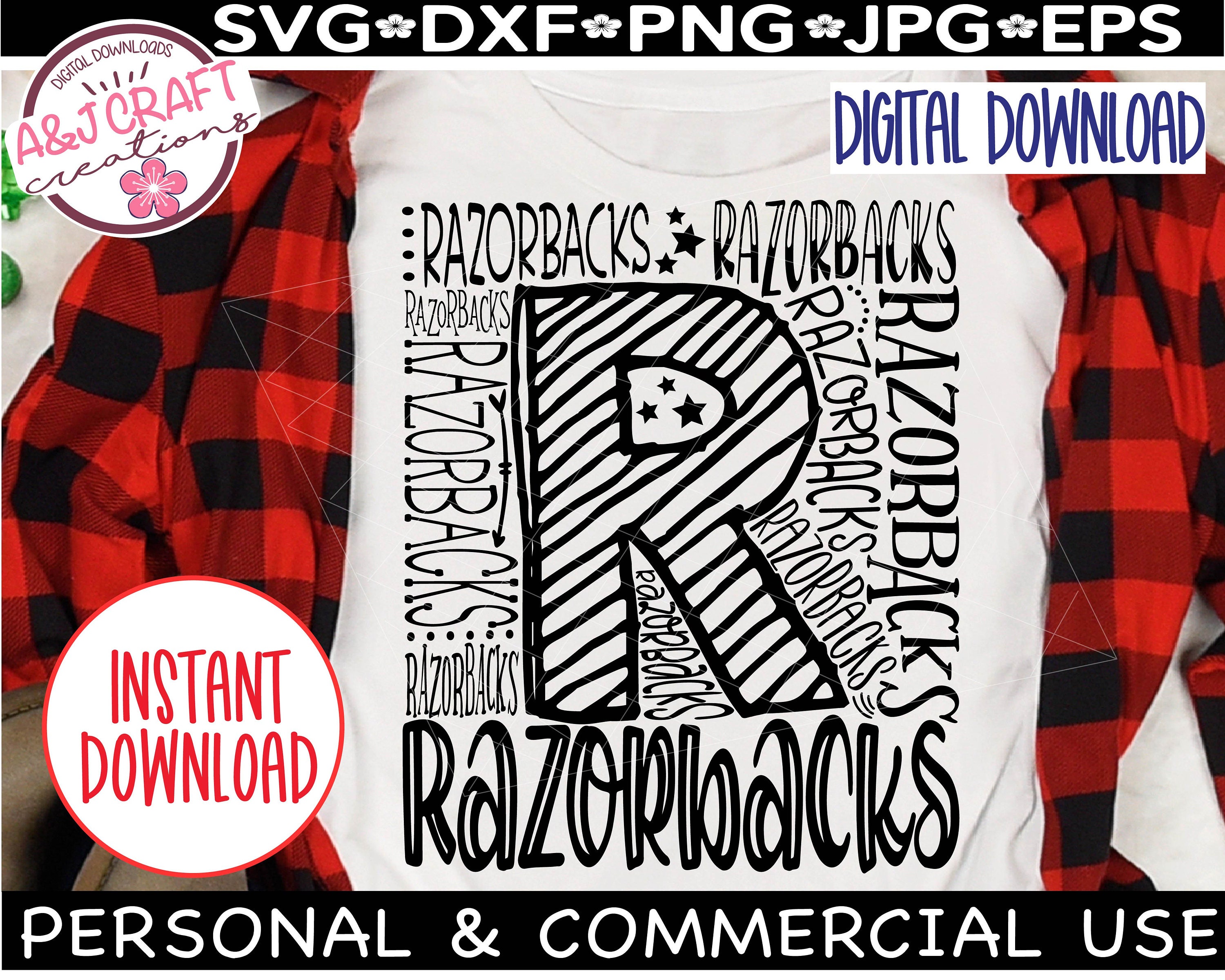 RAZORBACKS SVG, Tipografía Razorback svg, Sublimación Razorback ...