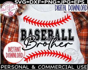 Hermano de béisbol SVG, Diseño de hermano de béisbol, Hermano de béisbol, Hermano pequeño de béisbol, Archivo de corte de hermano de béisbol, Hermano del estadio de béisbol