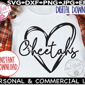 Cheetahs Heart SVG, Cheetahs Football svg, Cheetahs Soccer svg, Cheetahs Volleyball svg, typography svg, Cheetahs Softball, Cheetahs cheer