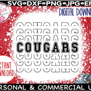 Cougars SVG, Cougars Football svg, Cougars Cheer svg, Cougars School Spirit svg, Cougars Shirt svg, Football Mom svg, Cougars Cheer Mom