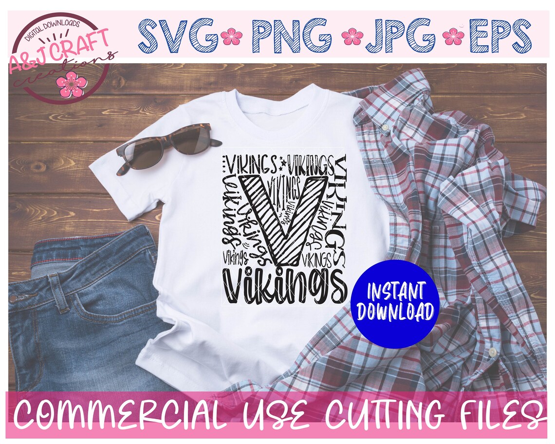 Download Vikings Typography SVG PNG JPG eps Word Art Svg typography | Etsy