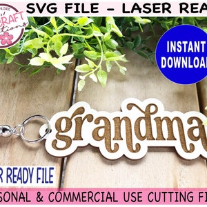 Arquivo pronto para laser do chaveiro da vovó, vovó SVG, chaveiro da vovó svg, arquivo Glowforge svg, dia das mães svg, download instantâneo