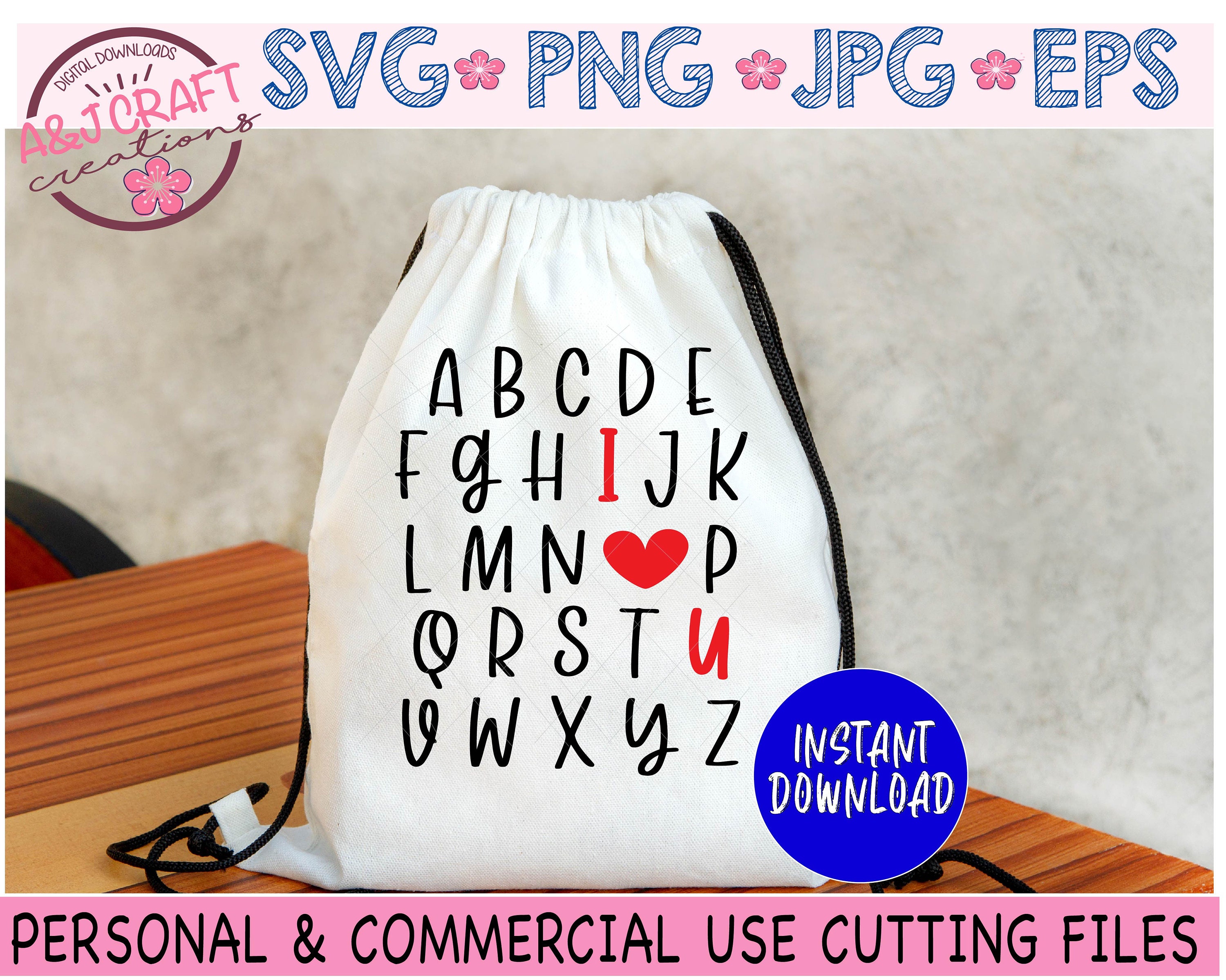 Alphabet I Love You Svg ABC I Love You Svg Valentine Day - Etsy