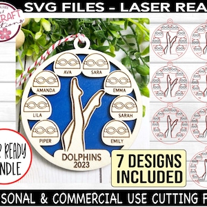 Synchronisieren Sie Schwimmen-Team-Verzierung SVG-Bundle, Schwimmen-Verzierungs svg, künstlerisches Schwimmen, Synchronisieren-Schwimmer, Laser-Verzierungs svg