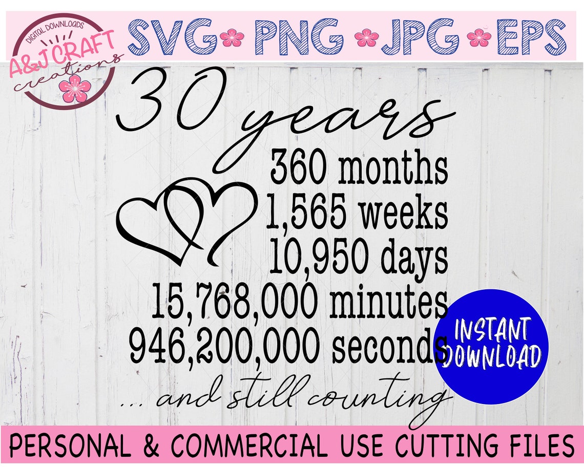 Free Free 193 30Th Wedding Anniversary Svg SVG PNG EPS DXF File
