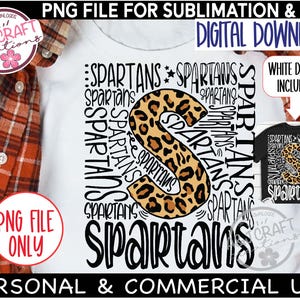 SPARTANS PNG, Spartans Fußball png, Typografie png, Spartans Baseball, Spartans Cheer, Go Spartans, Spartan Maskottchen, Spartans Design für DTF
