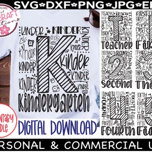Elementary School BUNDLE svg, Grade Level svg, Teacher Grade svg, Grade Typography svg, Teacher svg Bundle, School svg Bundle