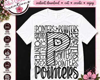 Pointers Team Mascot Typography SVG, School Spirit - Cheer, Football, Baseball, Soccer, Basketball (Digital Download)