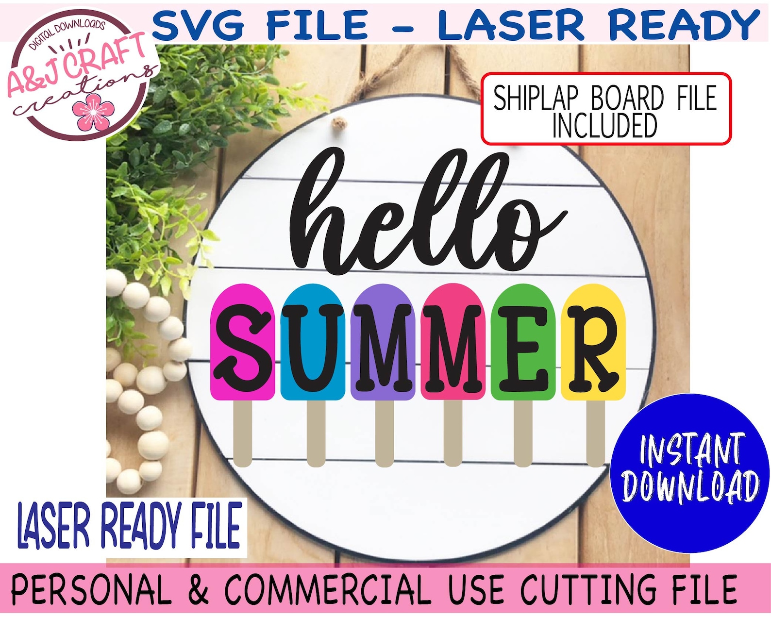 Download Bonjour Summer Popsicle svg Hello Summer Door Sign svg | Etsy