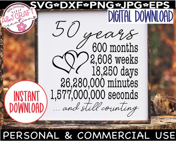50th Anniversary svg, Vows Renewal, 50 Years of Marriage svg, wedding anniversary, 50 year anniversary, Anniversary Gift for Parents