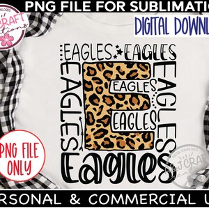 EAGLES Leopard Print PNG, Eagles Sublimation Design, Eagles Football png, tipografia png, Eagles Volleyball, Eagles Cheer png, Eagles Mascot imagem 8