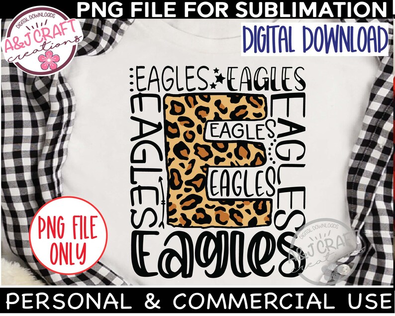 EAGLES Leopard Print PNG, Eagles Sublimation Design, Eagles Football png, tipografia png, Eagles Volleyball, Eagles Cheer png, Eagles Mascot imagem 8