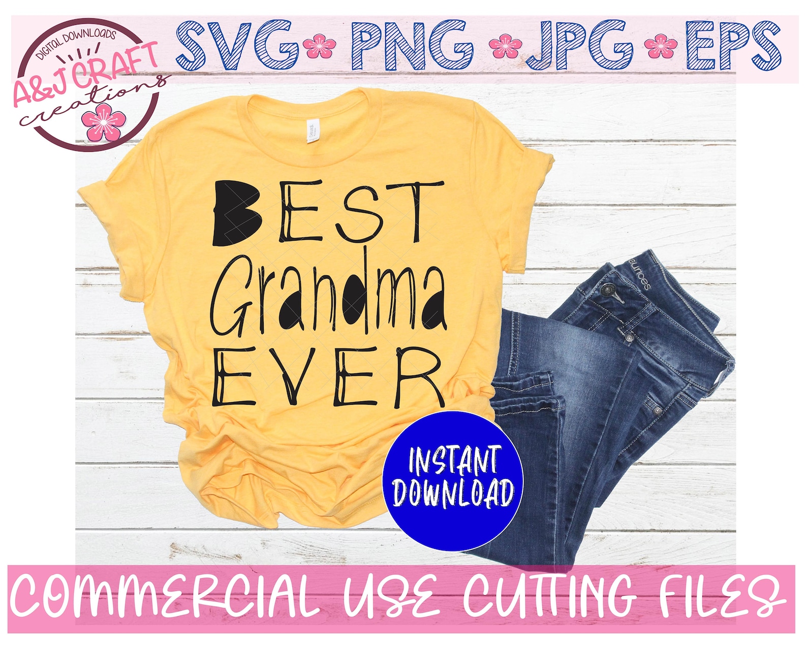 Best Grandma Ever Svg Best Grandma Svg Grandma Svg Files Etsy