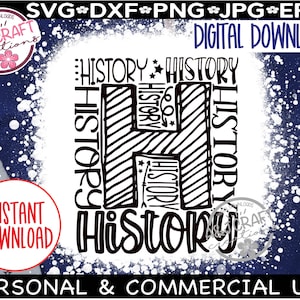 HISTORY SVG, History Typography svg, History Teacher, History Sublimation, History Squad, Teacher Appreciation, History Subject Typography