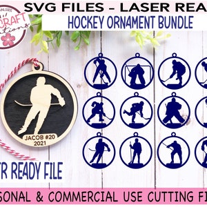 HOCKEY Ornament SVG Bundle, Hockey Ornament File, Sports Ornaments svg, Hockey Laser File, Laser Ornament svg, Sports Laser file