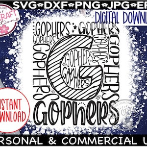 Gophers typografie SVG, Gophers voetbal, svg, schoolgeest shirt svg, Gophers schoolteam mascotte svg, Gophers, Gophers cheer, coach
