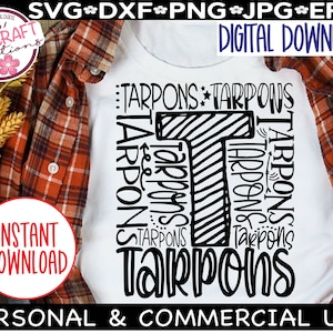Tarpons SVG, Tarpons Football svg, Tarpons Basketball svg, Typography svg, Tarpons shirt, Tarpons Cheer, Go Tarpons, School Mascot Spirit