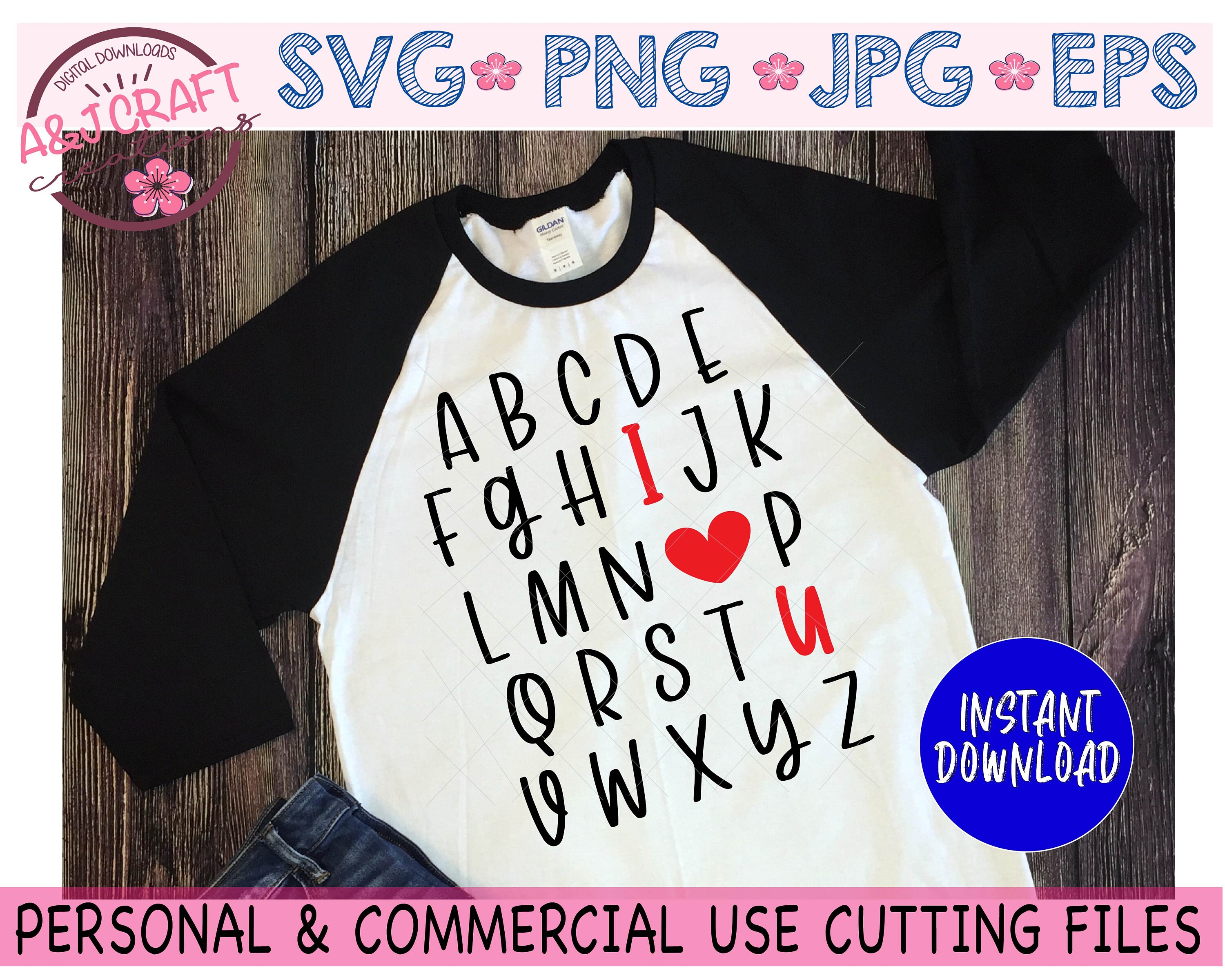 Alphabet I Love You Svg ABC I Love You Svg Valentine Day - Etsy