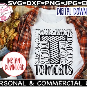 Tomcats SVG, Tomcats Typography svg, Tomcat Mascot svg, Tomcats Sublimation, Tomcats Cheer svg, Tomcat Spirit Shirt, Tomcats Soccer svg