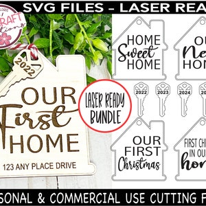 Primeiro Natal em Novo Ornamento de Casa SVG, Novo Arquivo Laser de Casa, Ornamento de Primeira Casa, Novo Enfeite de Natal de Casa, Lar Doce Lar svg