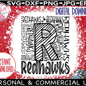 Redhawks SVG, Go Redhawks svg, Redhawks Typography svg, Redhawks Sublimation, Redhawks Football svg, Redhawks Basketball svg