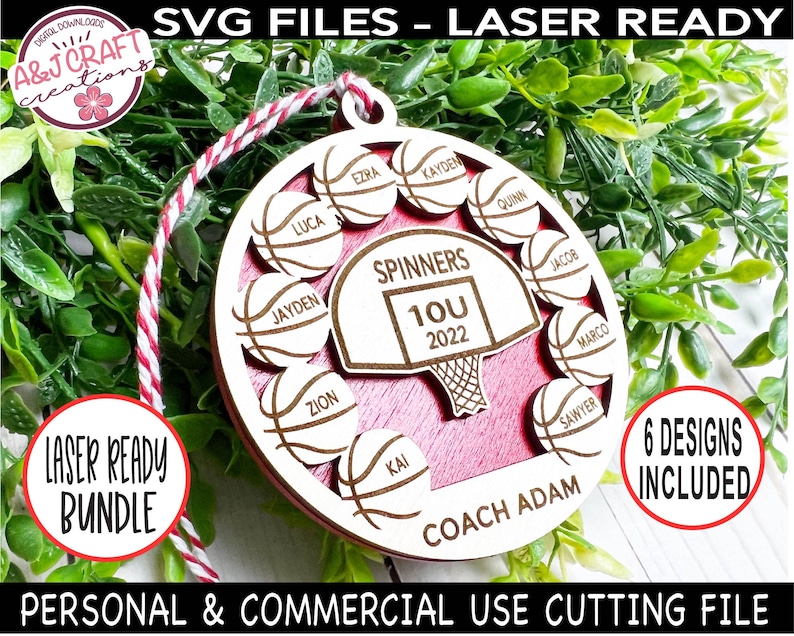 Basketball Team Ornament SVG Bundle Coach Ornament Svg Etsy