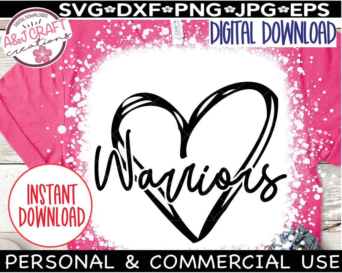 Warriors Heart Svg Warriors SVG Warriors Football Svg - Etsy