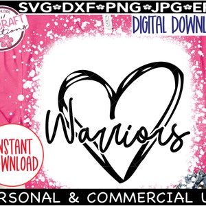 Warriors Heart Svg, Warriors SVG, Warriors Football Svg, Warrior Pride ...