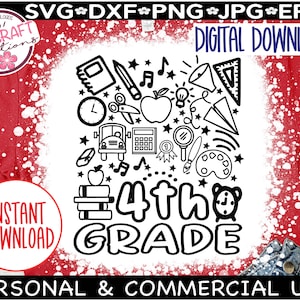 4th Grade Teacher svg, 4th Grade svg, Fourth Grade svg, Fourth Grade Teacher svg, Elementary school svg, 4th Grade Squad Shirt