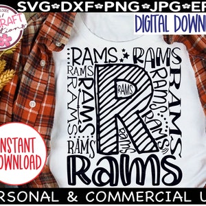 RAMS SVG, Rams Baseball svg, Rams Typography svg, Rams Football svg, Rams School Mascot Shirt svg, Rams Spirit Shirt, Rams Cheer svg