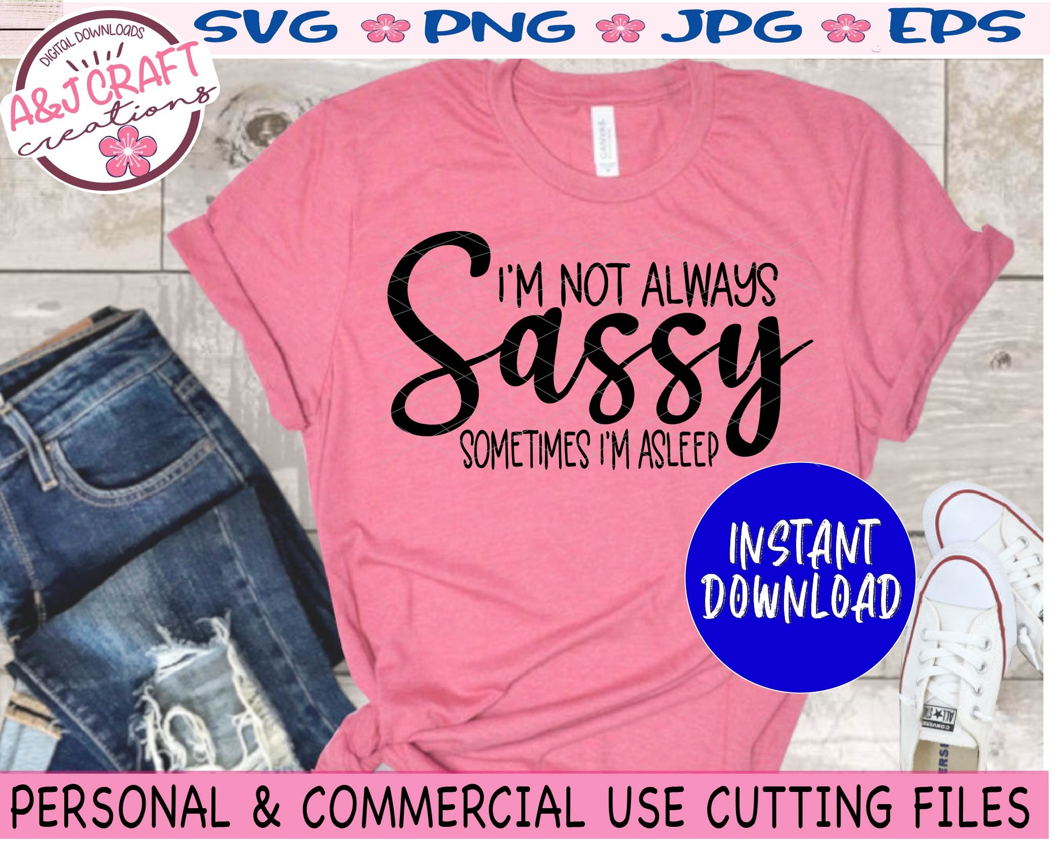 The PyjamaFactory Pigiama In Cotone Per Ragazze 'I'm Not Always Sassy Sometimes I Sleep' - Nero, Taglia 11-12 Anni