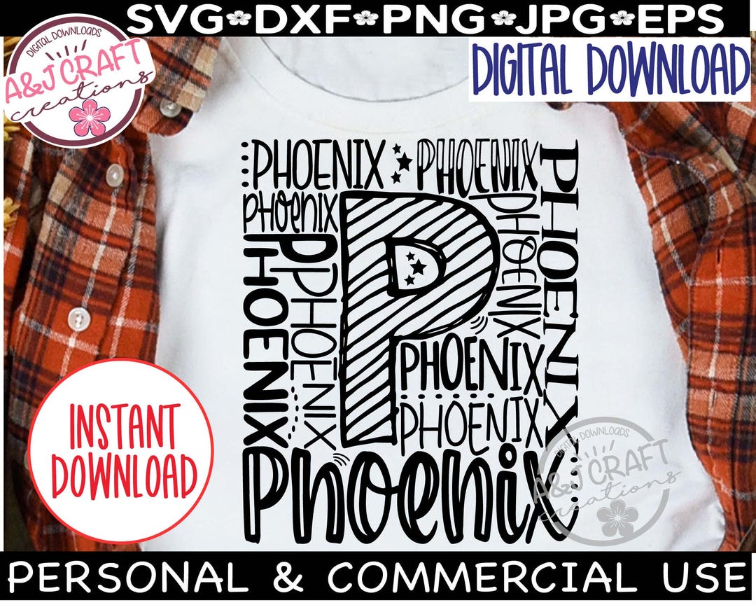 Phoenix Typography SVG, Phoenix Basketball, Phoenix School Mascot Png ...