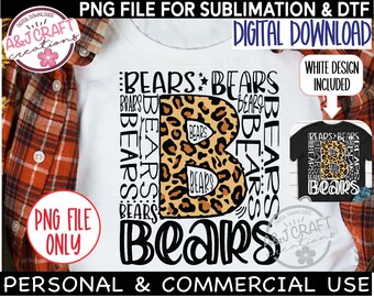 Bears PNG, Bears Football png, Go Bears png, Bears Mascot png, Bears School Spirit png, Bears Tipografía png, Bears Cheer png, Bears Teacher