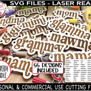 Mama Keychain Laser File, MEGA BUNDLE Laser Ready, Mama Keychain svg, Mom Keychain svg, Mom gift digital, SVG Keychain bundle, Laser Cut