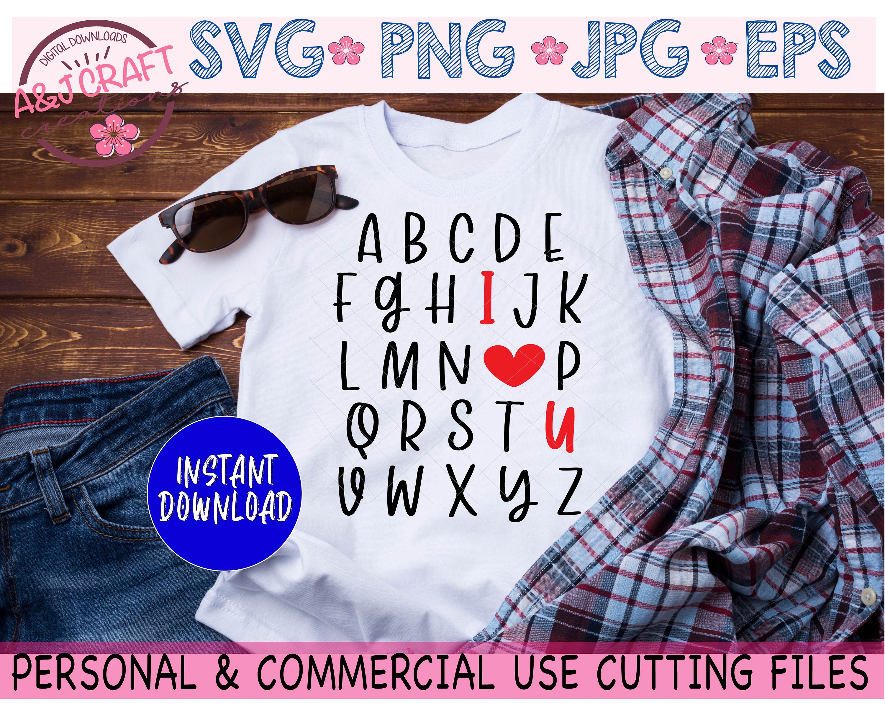 Alphabet I Love You Svg ABC I Love You Svg Valentine Day - Etsy
