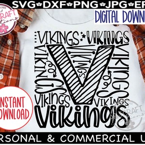 Vikings SVG, Vikings School Mascot Sublimation svg, Vikings Typography, Vikings Football SVG, Vikings Shirt svg, Vikings Baseball Basketball