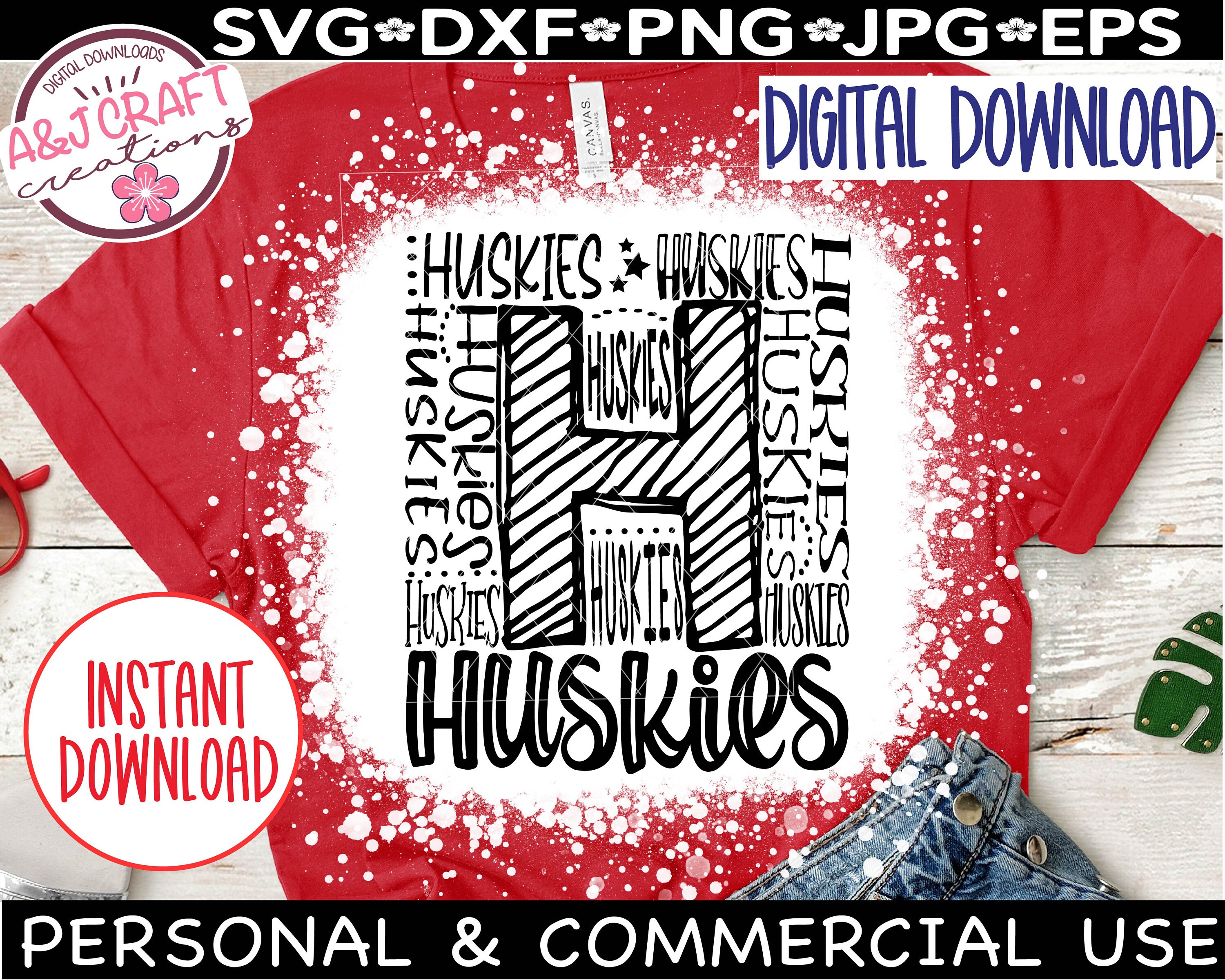 HUSKIES SVG, Huskies Football Svg, Huskies Typography Svg, Huskies Team ...